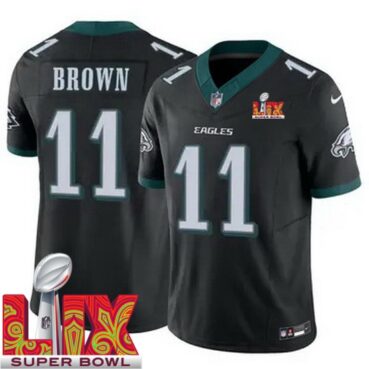 Youth Philadelphia Eagles A.J. Brown #11 Black 2024 2025 Super Bowl LIX F U S E
Stitched NFL Jersey