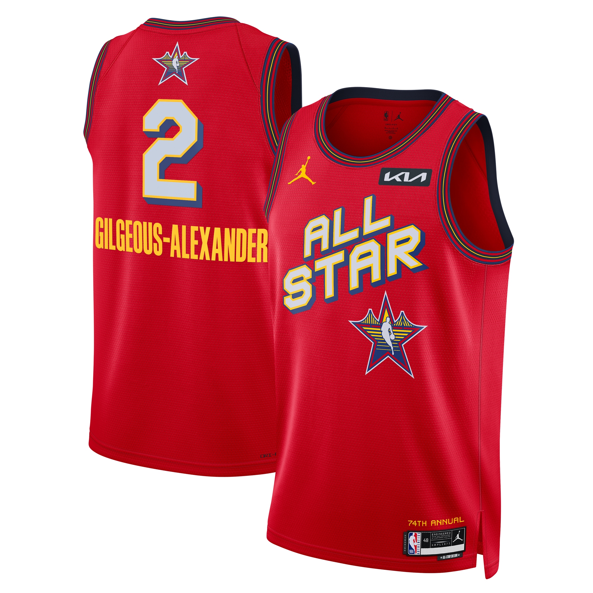 Shai Gilgeous-Alexander Unisex 2025 NBA All-Star Game Swingman Player Jersey - Red