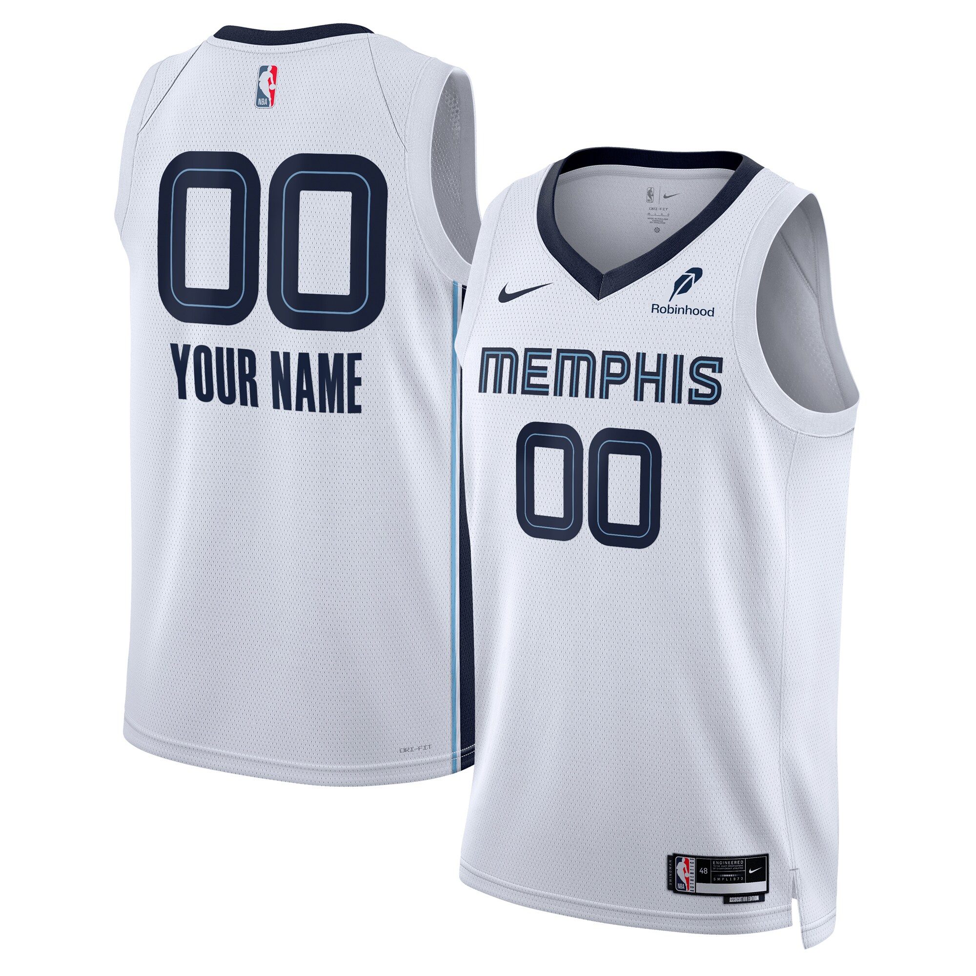 Memphis Grizzlies Unisex Custom Swingman Badge Jersey - Association Edition - White